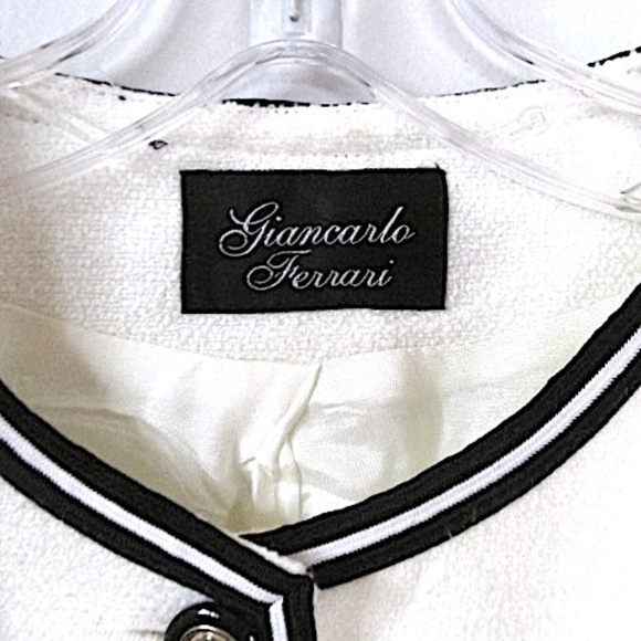 Ivory Cropped Jacket with Black Accents, Chanel-style, Size 8 - Picture 10 of 11